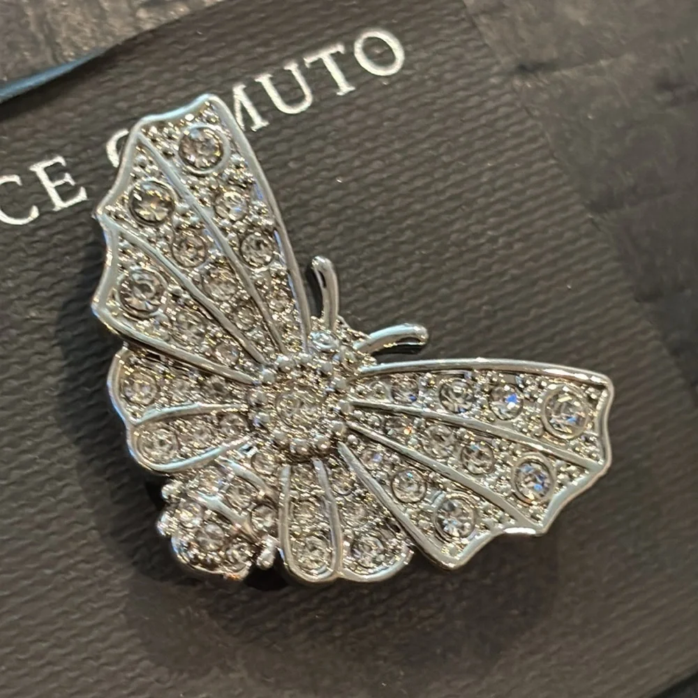 NWT Vince Camuto Silver Butterfly Rhinestone Brooch​